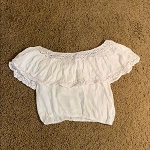 White off the shoulder crop top